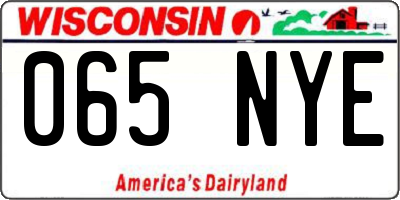 WI license plate 065NYE