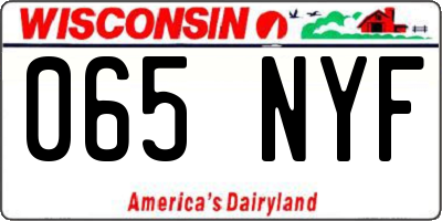WI license plate 065NYF