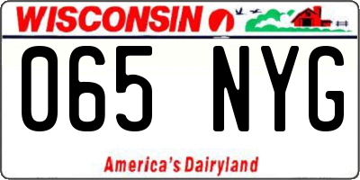 WI license plate 065NYG