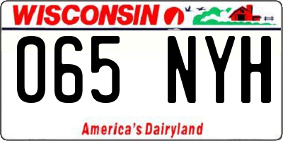 WI license plate 065NYH