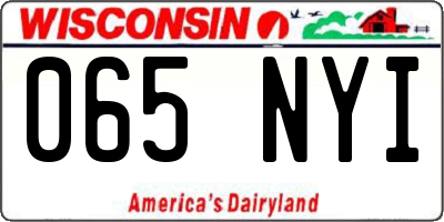 WI license plate 065NYI