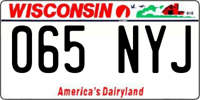 WI license plate 065NYJ