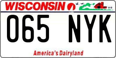 WI license plate 065NYK