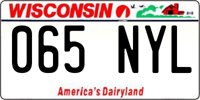 WI license plate 065NYL