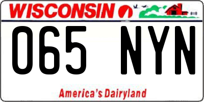 WI license plate 065NYN