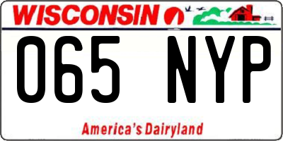 WI license plate 065NYP
