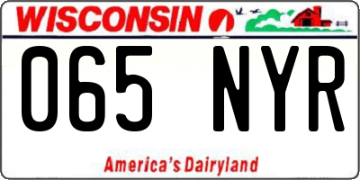 WI license plate 065NYR