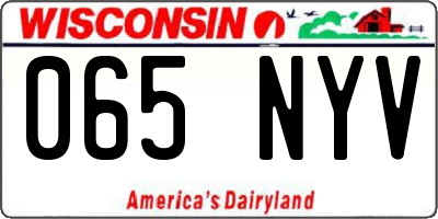WI license plate 065NYV