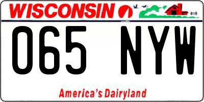 WI license plate 065NYW