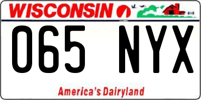 WI license plate 065NYX