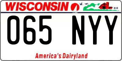 WI license plate 065NYY