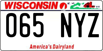 WI license plate 065NYZ