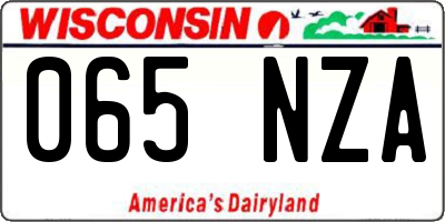 WI license plate 065NZA
