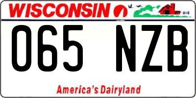 WI license plate 065NZB