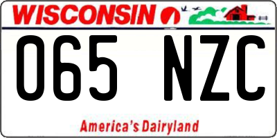 WI license plate 065NZC