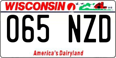 WI license plate 065NZD