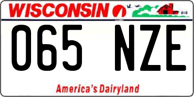 WI license plate 065NZE