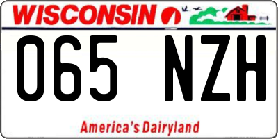 WI license plate 065NZH