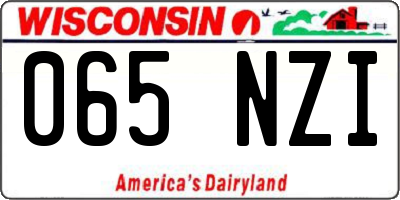 WI license plate 065NZI