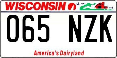 WI license plate 065NZK