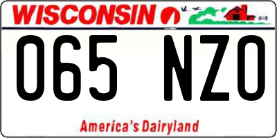 WI license plate 065NZO