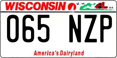WI license plate 065NZP