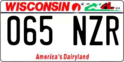 WI license plate 065NZR