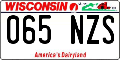 WI license plate 065NZS