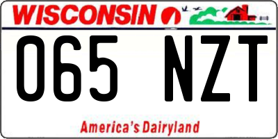 WI license plate 065NZT