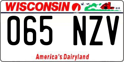 WI license plate 065NZV