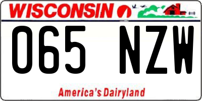 WI license plate 065NZW