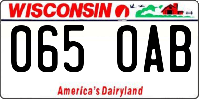 WI license plate 065OAB