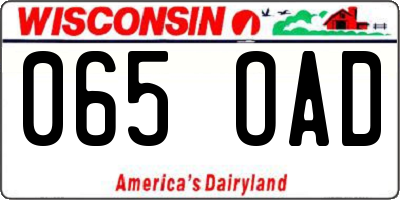 WI license plate 065OAD