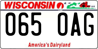 WI license plate 065OAG