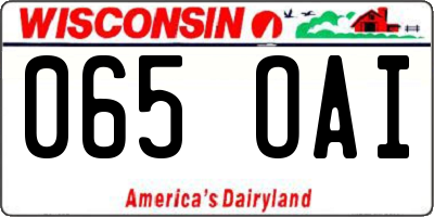 WI license plate 065OAI