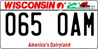 WI license plate 065OAM