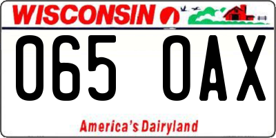 WI license plate 065OAX