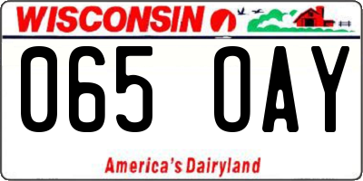 WI license plate 065OAY