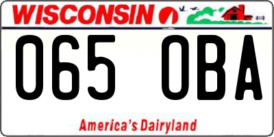 WI license plate 065OBA