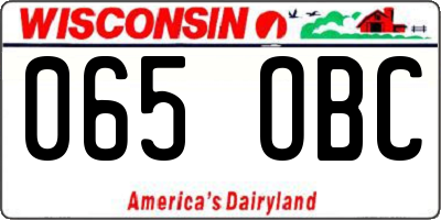 WI license plate 065OBC