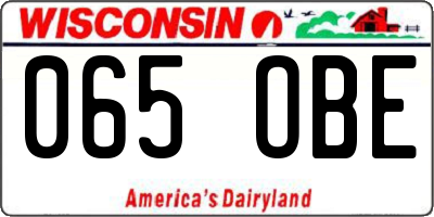 WI license plate 065OBE