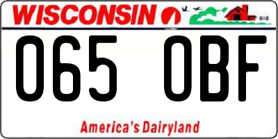 WI license plate 065OBF