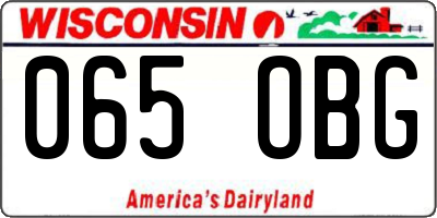 WI license plate 065OBG