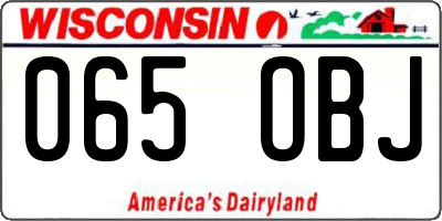 WI license plate 065OBJ
