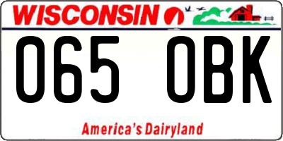 WI license plate 065OBK