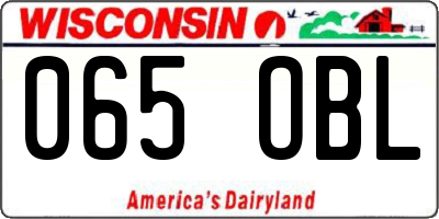 WI license plate 065OBL