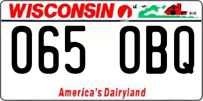 WI license plate 065OBQ