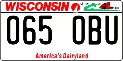WI license plate 065OBU