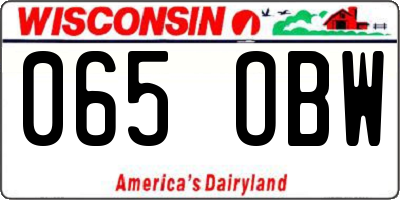 WI license plate 065OBW