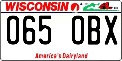 WI license plate 065OBX